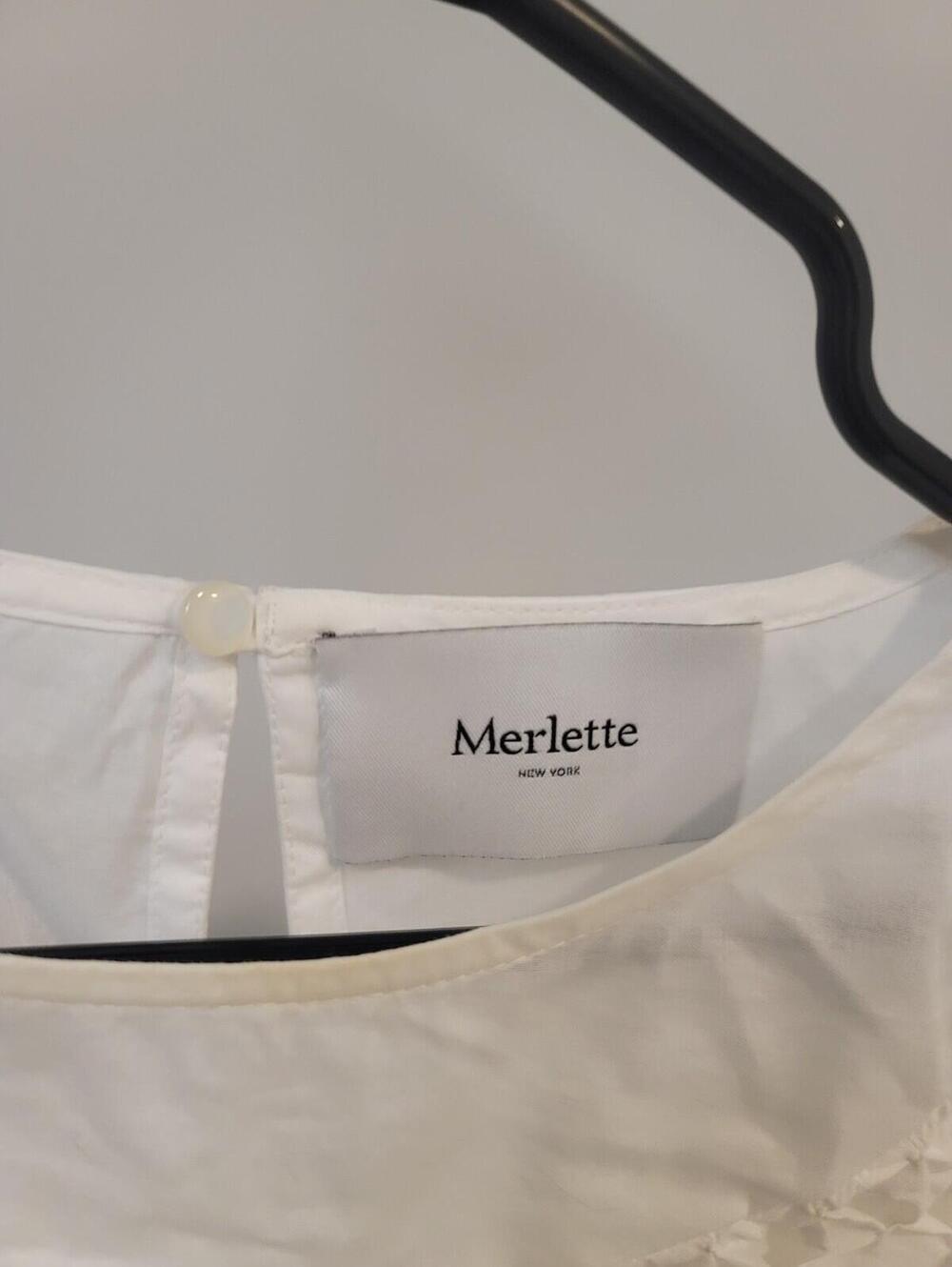 Merlette Sol Tiered Pima Cotton Top Women's Size Large Ivory - Picture 4 of 7